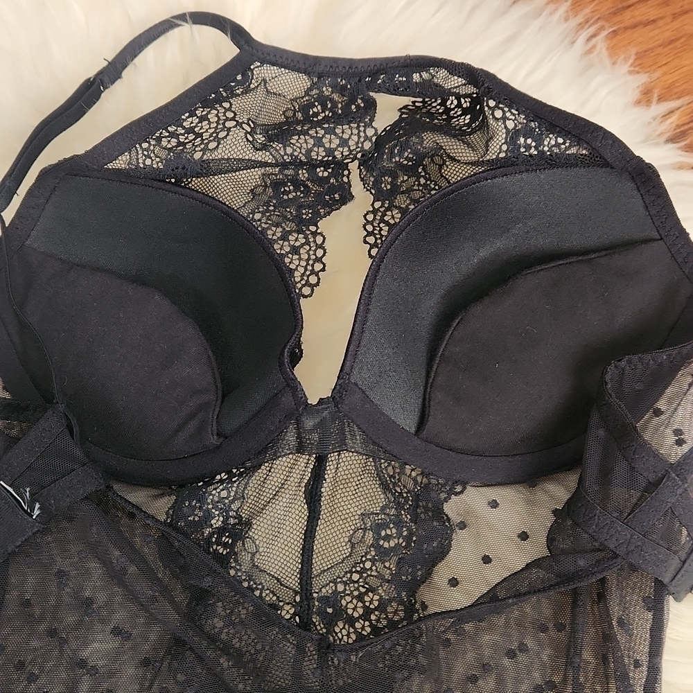 Adore Me Black Lace Mesh Bustier - Picture 5 of 5